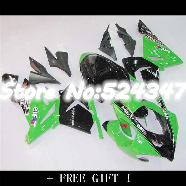 

B Green Black Fairing Kit for 2004 2005 ZX10R Kawasaki Ninja ZX-10R 04-05 mold ZX 10R 2004 2005 Motorcycle Fairings set