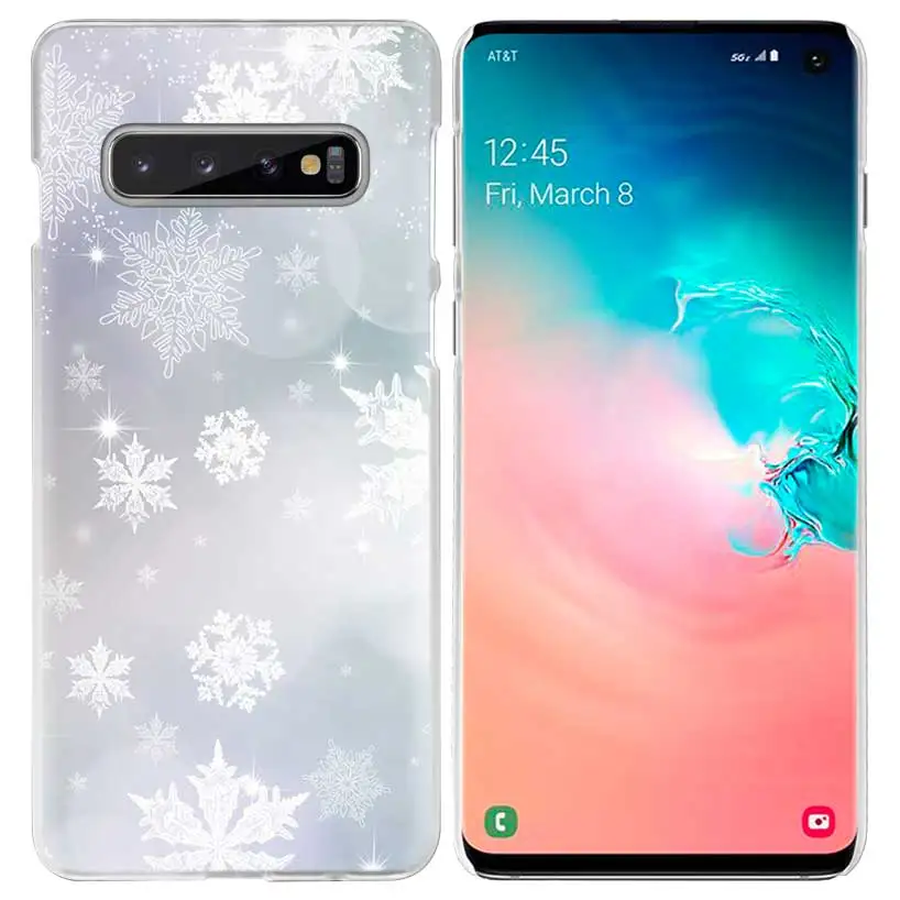 06 Рождественская снежинка чехол для samsung Galaxy S10 5G S10e S9 S8 M30 M20 M10 J4 J6 плюс J8 Note 8 9 прозрачный жесткий чехол из пк для телефона - Цвет: 06