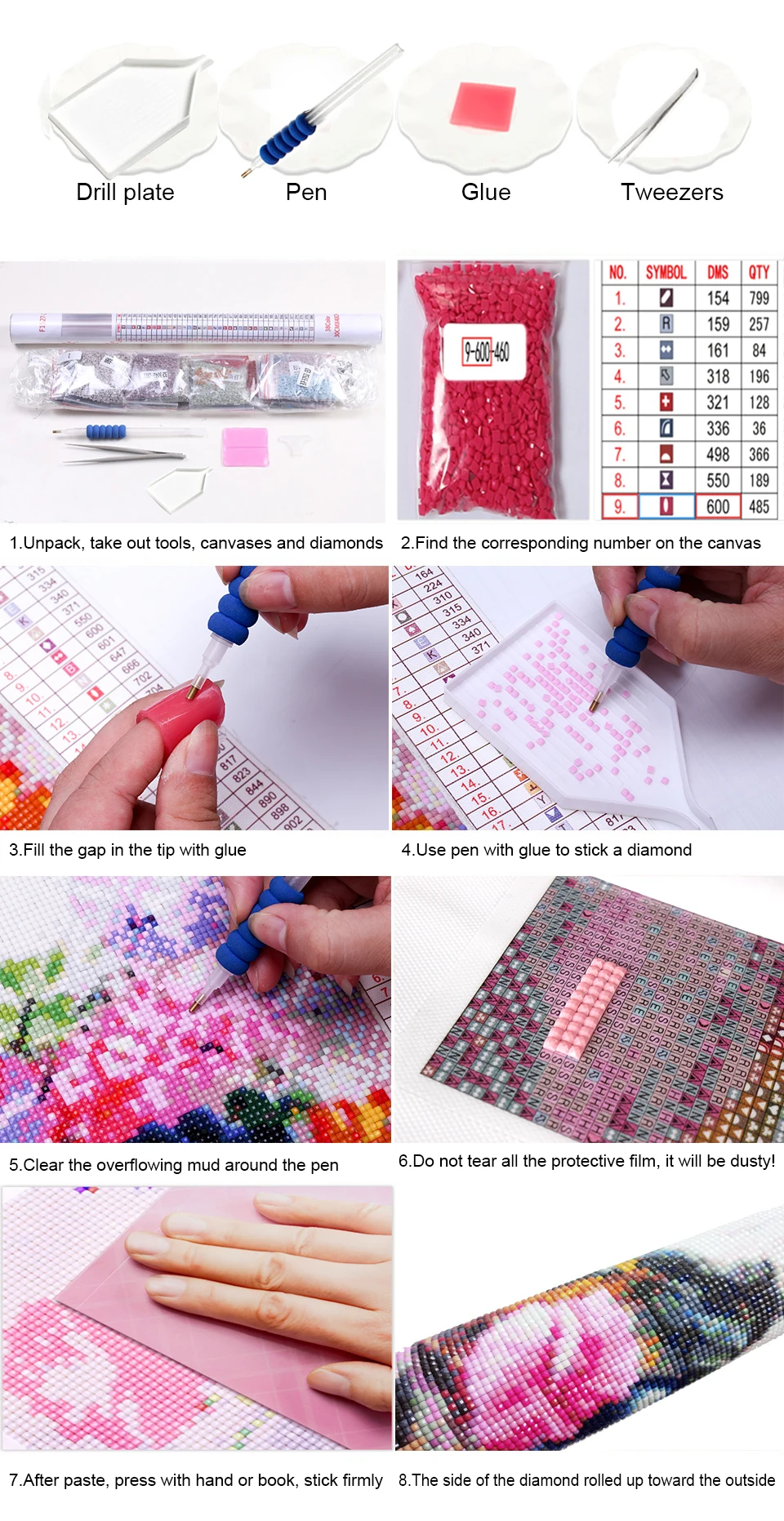 Shirliben disney замок 5D Diy комплекты алмазов на заказ картина из страз инструмент Пинцет квадратный алмаз холст блестящие Z-1006