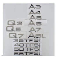 chrome rear trunk letters badge emblem emblems badges for audi a3 a4 a5 a6 a7 a8 a4l a6l a8l q3 q5 q7 35 40 45 50 55 tfsi