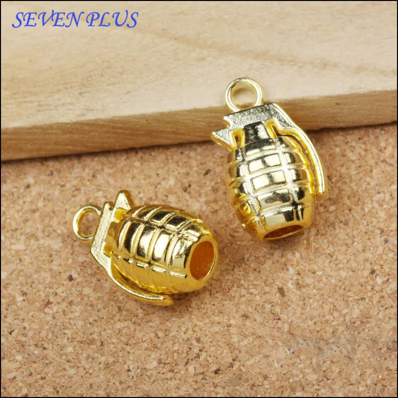 

Подвеска для изготовления украшений «сделай сам», украшение с изображением ручной гранаты золотого цвета, 13 х22 мм, 10 шт./лот