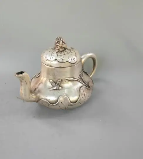 Китайский Изысканный белый медный чайник с лотосом | Дом и сад