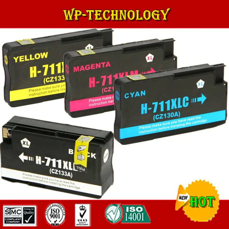 

4pcs compatible ink cartridge For HP711 HP 711 for HP DesignJet T120 T520 For HP T520 T120 Printer