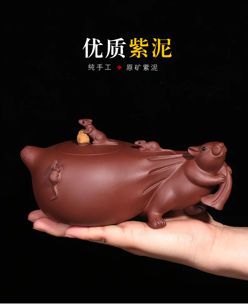 Креативный фиолетовая глина yixing китайский чайник руды из фиолетовой глины Wuzi Dengke горшок народные художники ручной работы высококачественный чай китайский чайник