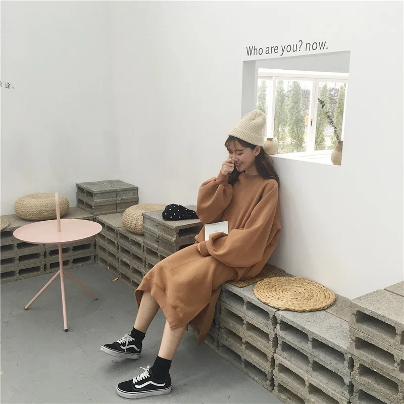 Casual Loose Long Sweatshirt Women Clothing Plus Size Thick Winter Warm Pullover Student Fashion Lantern Sleeve Femme | Женская одежда