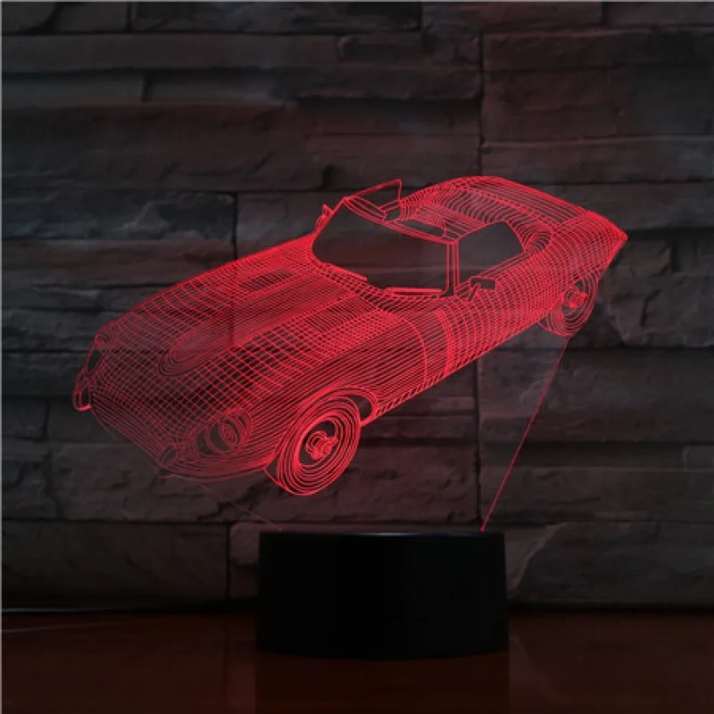 Ретро гоночный спортивный автомобиль 3D лампа Ночной Светильник LED Многоцветный