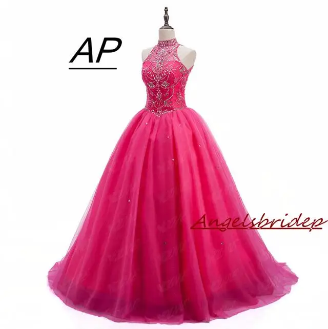 ANGELSBRIDEP очаровательные Стразы сладкий 15 Vestidos De Quinceanera платья соблазнительное Тюлевое официальное Дебютант-уникальные платья - Цвет: As Picture
