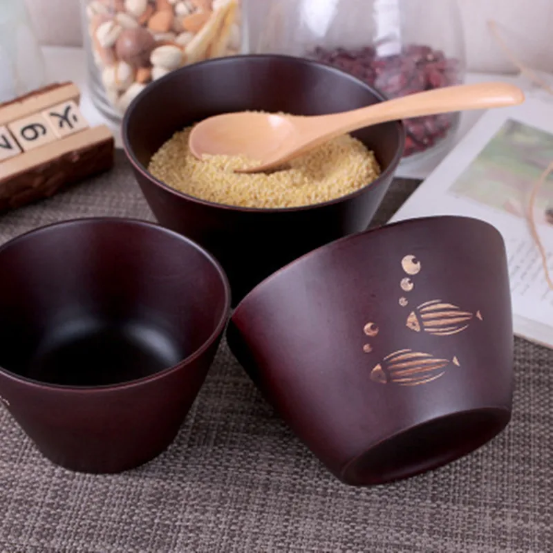 Посуда для ресторана бытовой большой деревянный Bowl Ramen чаша супа салата
