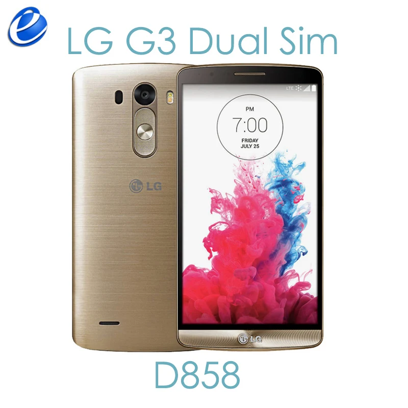 Оригинальный разблокированный телефон LG G3 Dual LTE D858 32 ГБ GSM 3G и 4G Android две sim карты