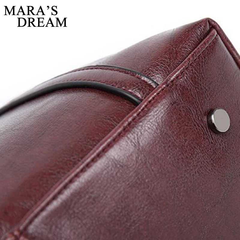 Mara's Dream 2018 Ladies Handbags Famous Bags Women Fashion Black PU Oil Leather Solid Color Shoulder Bag | Багаж и сумки