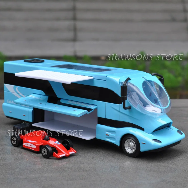 1:50 литая под давлением роскошная модель RV игрушки Вытяните назад ELEMMENT PALAZZO CAMPER VAN Реплика звуковой светильник - Цвет: Синий