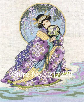 

14CT Cross Stitches Summer Geisha 36*44cm FREE shipping CS-066WM