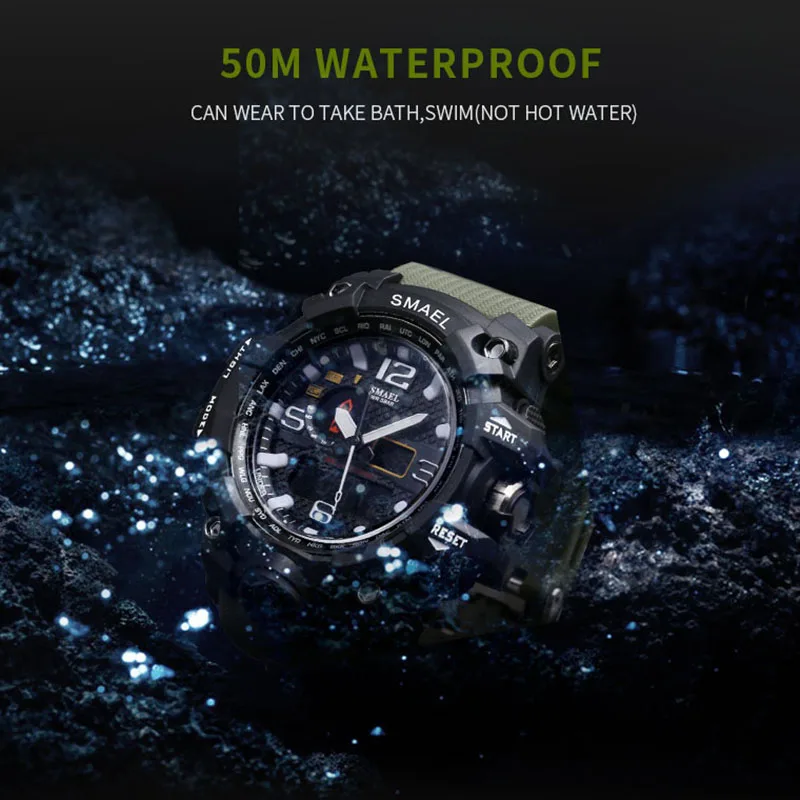 Часы SMAEL Мужские Аналоговые Цифровые в стиле G Shock спортивные