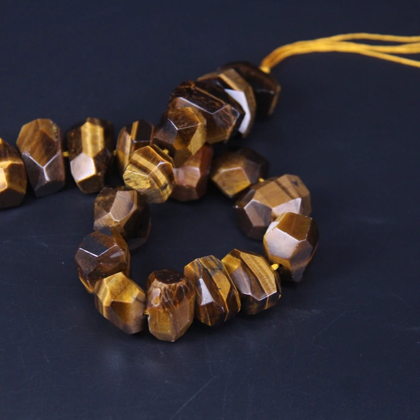 15.5&quot/strand Irregular Tiger Eye Stone Faceted Nugget Loose Beads Natural Yellow Gems Cut Freeform Pendant Jewelry Making | Украшения и