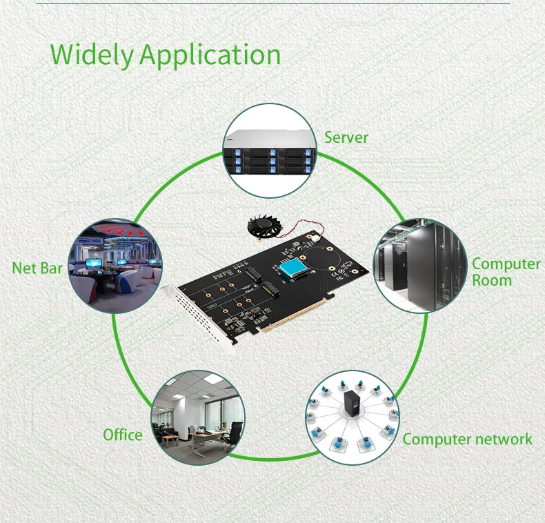 Ioctrest dual M.2 NVMe порты для PCIe 3,0x16 bifurcation riser контроллер Поддержка не-bifurcation материнская плата asmedia2824 чипсет