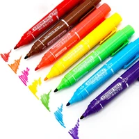 two heads 12 colors 12pcs twin marker pens permanent oil ink mark pens highlighters office and school supplies