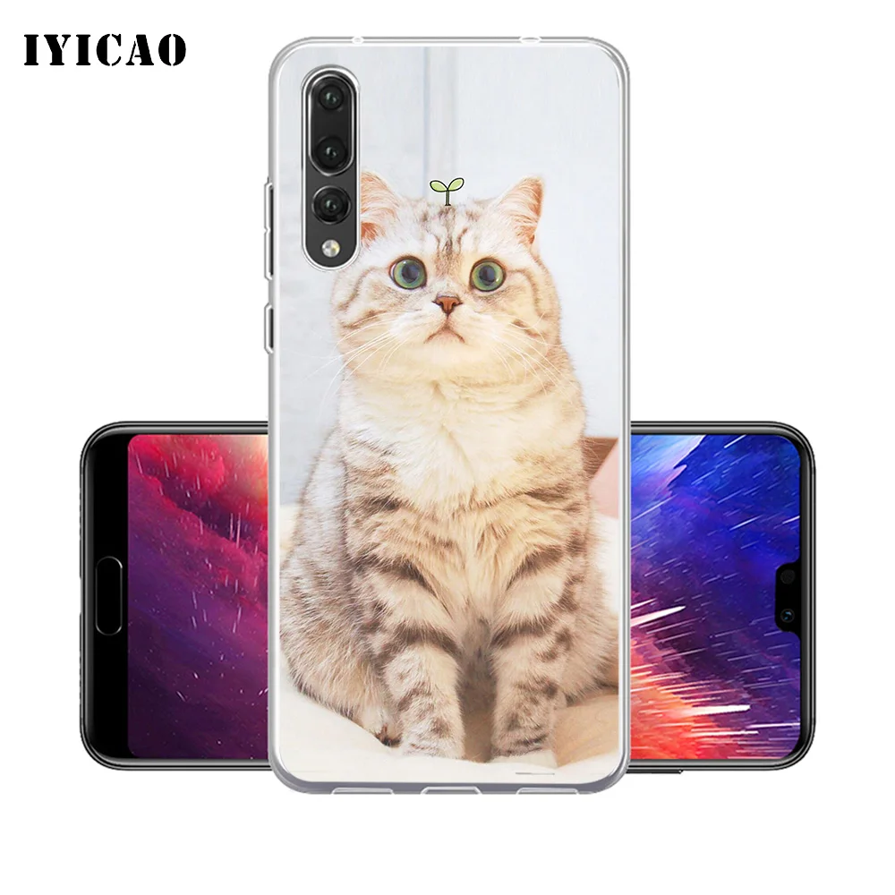 IYICAO милый мягкий силиконовый чехол для телефона с белкой кошкой и собакой Huawei P30