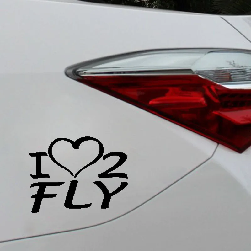 YJZT 14 3 см * 11 1 Слово I Heart To Fly Insect интересная Реалистичная виниловая наклейка