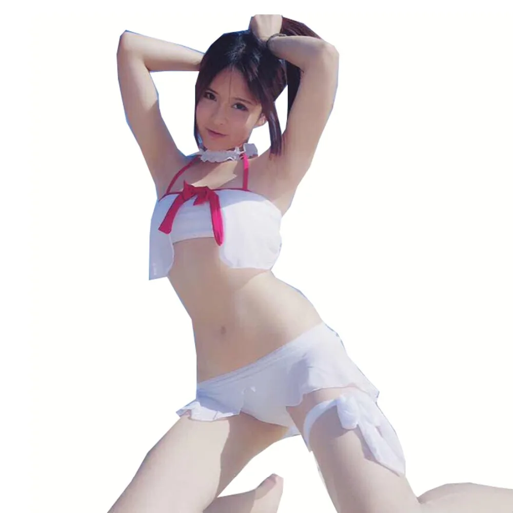 Лето 2017 купальник бикини в стиле аниме Искусство меча онлайн Yuuki Asuna SAO костюм для