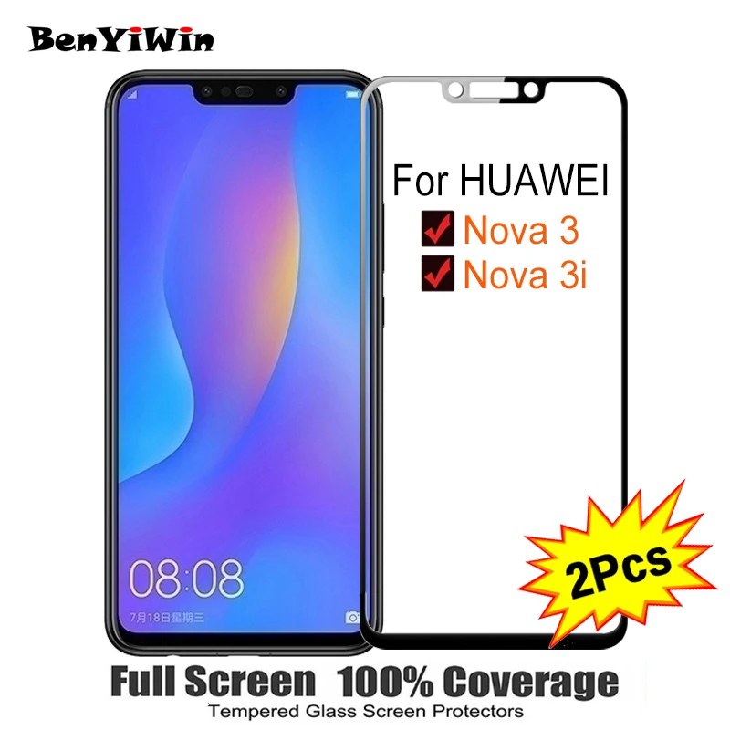 2 шт полное покрытие экрана протектор Закаленное стекло для Huawei nova 3 3i 6 30 &quot9 H
