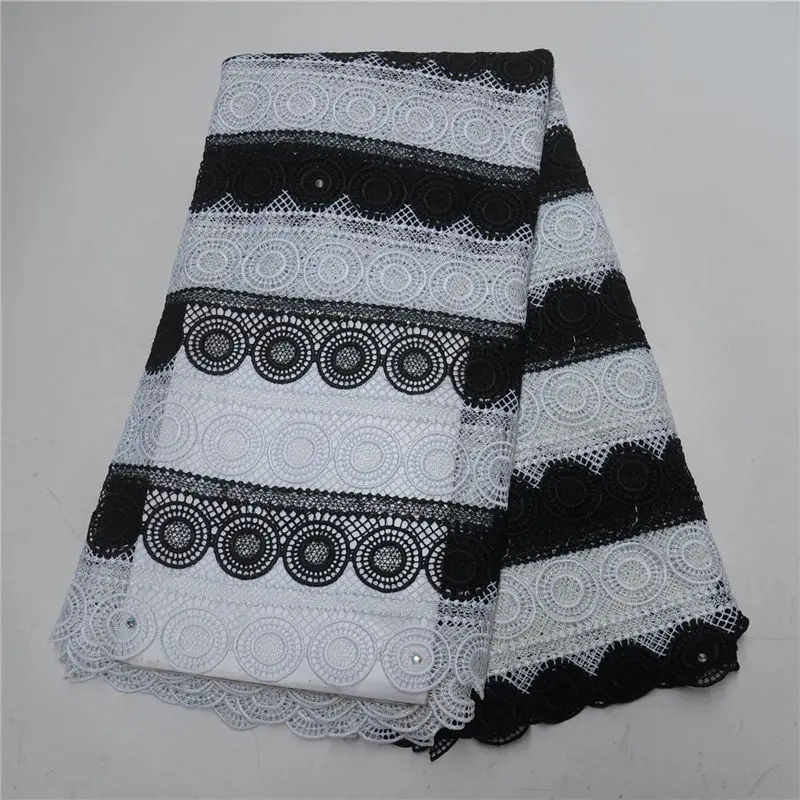 black with white multi laser cut guipure lace african fabric Cotton lace/guipure cord for wedding party 30 | Дом и сад