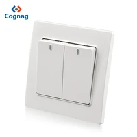 cognag screwless white color light switch wall electric 10a 2 gang 2 way
