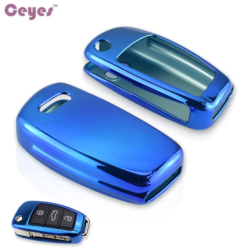 Ceyes Car Key Styling Cover Soft TPU Fob Case For Audi C6 A7 A8 R8 A1 A3 A4 A5 Q7 A6 C5 Cars Holder Shell Auto Protection | Автомобили и