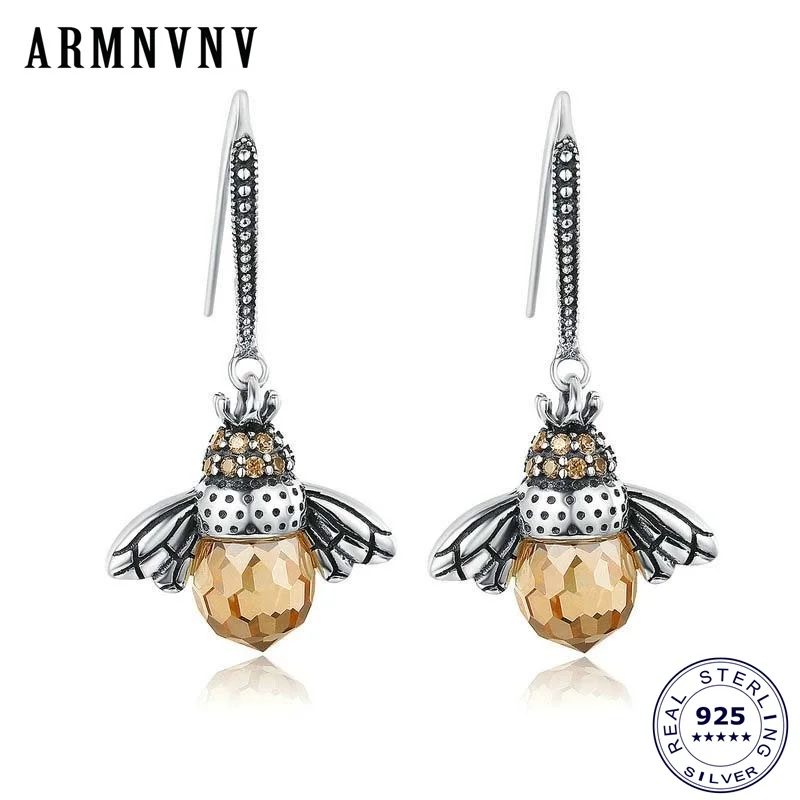 ARMNVNV хит продаж Настоящее 100% Стерлинговое Серебро 925 пробы циркон Милые оранжевые