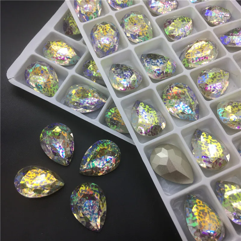 TopStone Crystal AB Patina 13X18 мм 10x14 K9 стеклянные каплевидные кристаллы изысканный камень