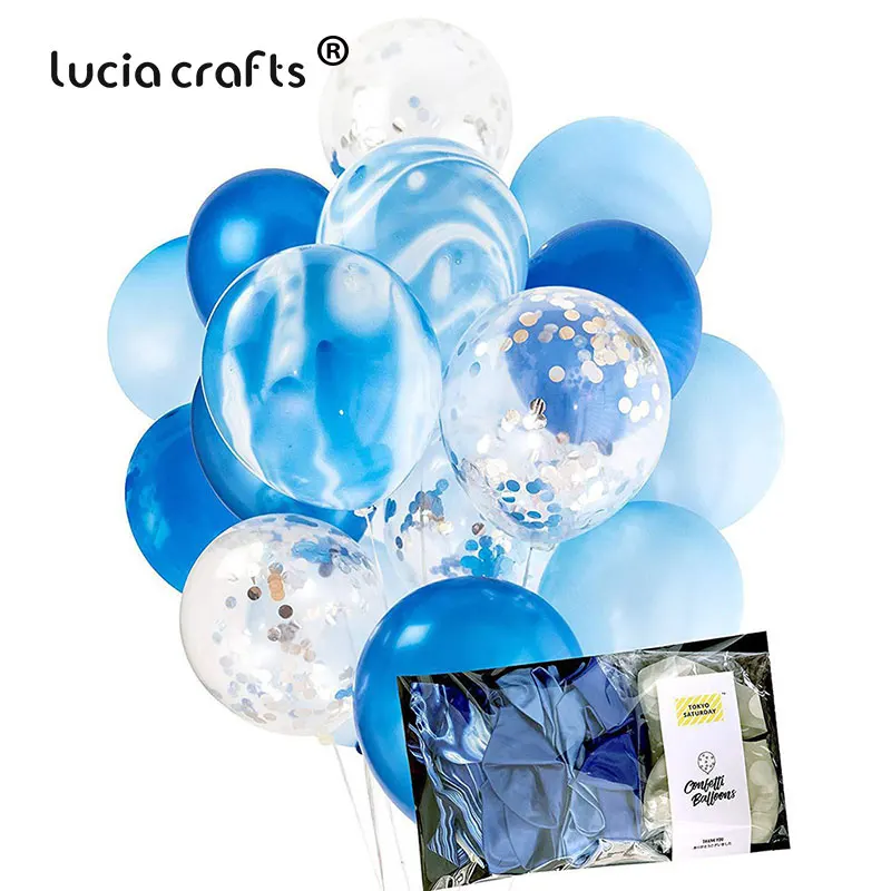 S2 Blue series 20 шт. 1" Разноцветные воздушные шары с конфетти DIY на день рождения, свадьбу, рождественскую вечеринку, украшения, праздничные принадлежности H1201 - Цвет: S2 Blue series