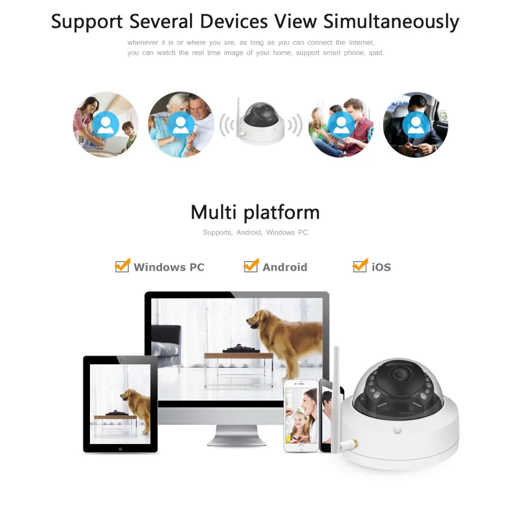 Besder Антивандальная купольная Беспроводная ip-камера 1080P Camhi IR ночного видения Видеокамера WiFi ONVIF Обнаружение движения sd-карта запись