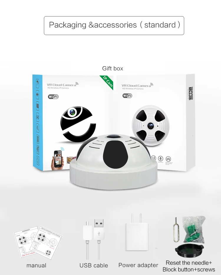 МБР панорамный Fisheye Wi Fi мини Камера Cctv 2MP 1080 P Беспроводной Дома Инфракрасный Ip 360