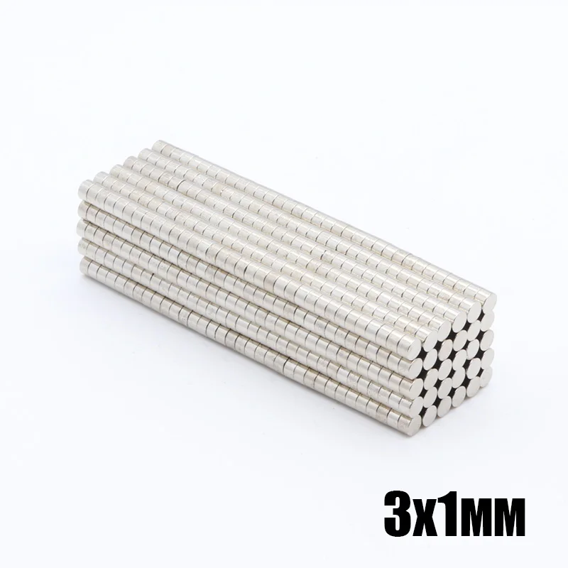 500 шт. 3x1 мм мощные супер сильные Редкоземельные неодимовые магниты 3x1 мм N35 Маленькие круглые магниты 3*1 мм