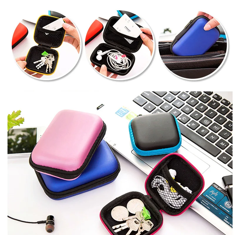 Чехол для переноски наушников портмоне дорожная сумка хранения Коробка