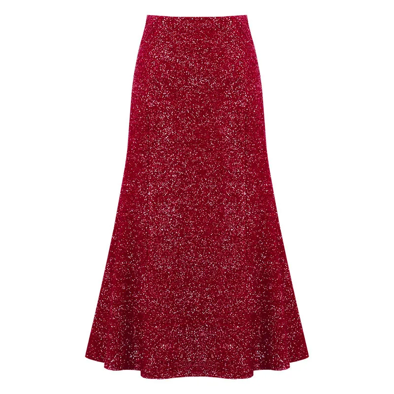 

Shining Black Sequined Skirt Fashion Mermaid Skirt Bling bling Sequins Women Skirt for Office Lady