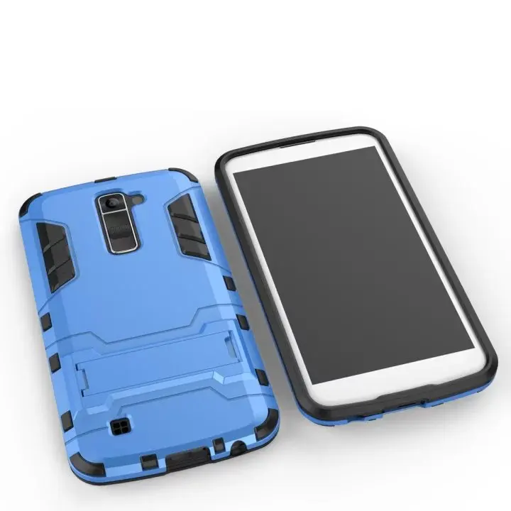 1PCS New Fashion Shockproof Armor Case Cover For LG K10 (5.3&quot) PC+TPU Hybrid Mobile Phone Stand Back Black |
