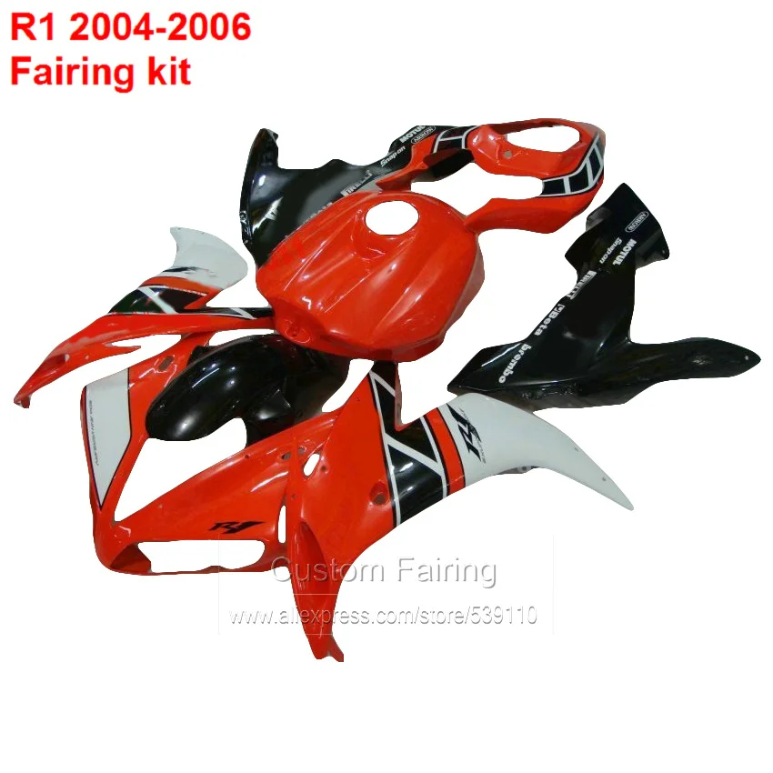 Литые под давлением Обтекатели для YAMAHA YZF R1 2004 2005 2006 ГОД 04 05 06 (красный черный)
