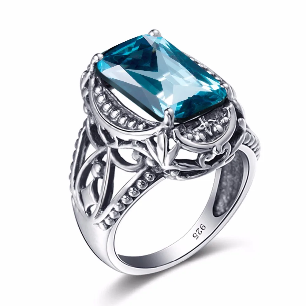 Женское Винтажное кольцо из серебра 925 пробы с аквамарином|ring for|rings for womenring ring |