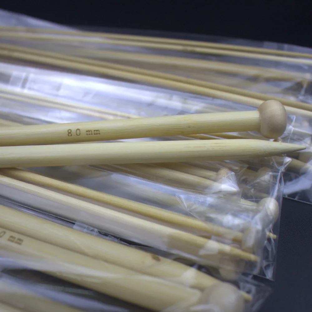 Реальное фото Набор вязаных спиц из бамбука 18 размеров набор гладких высокого