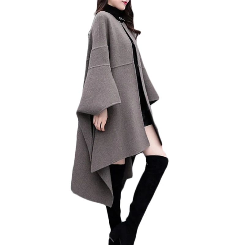 

Plus size Women Cloak woolen coat Autumn Winter New popular Woolen coat Women's Korean Loose Long High quality Overcoat 3XL 1042