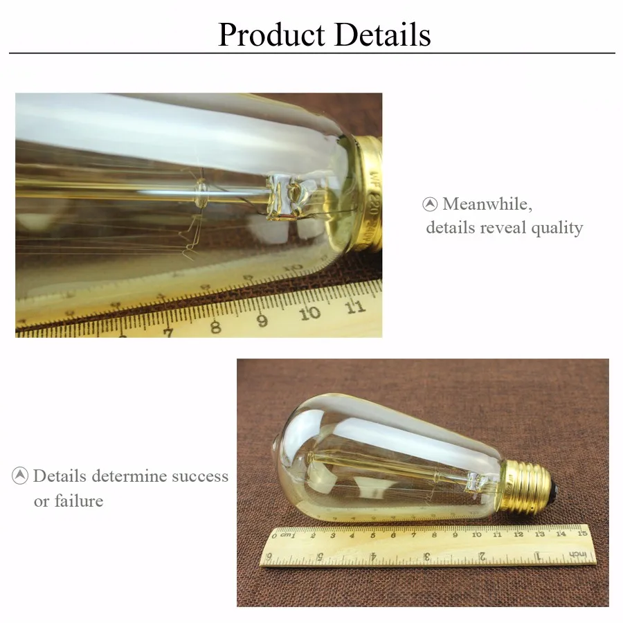 Специальное предложение из 2 предметов высокое качество Винтаж Edison ST64 лампочка