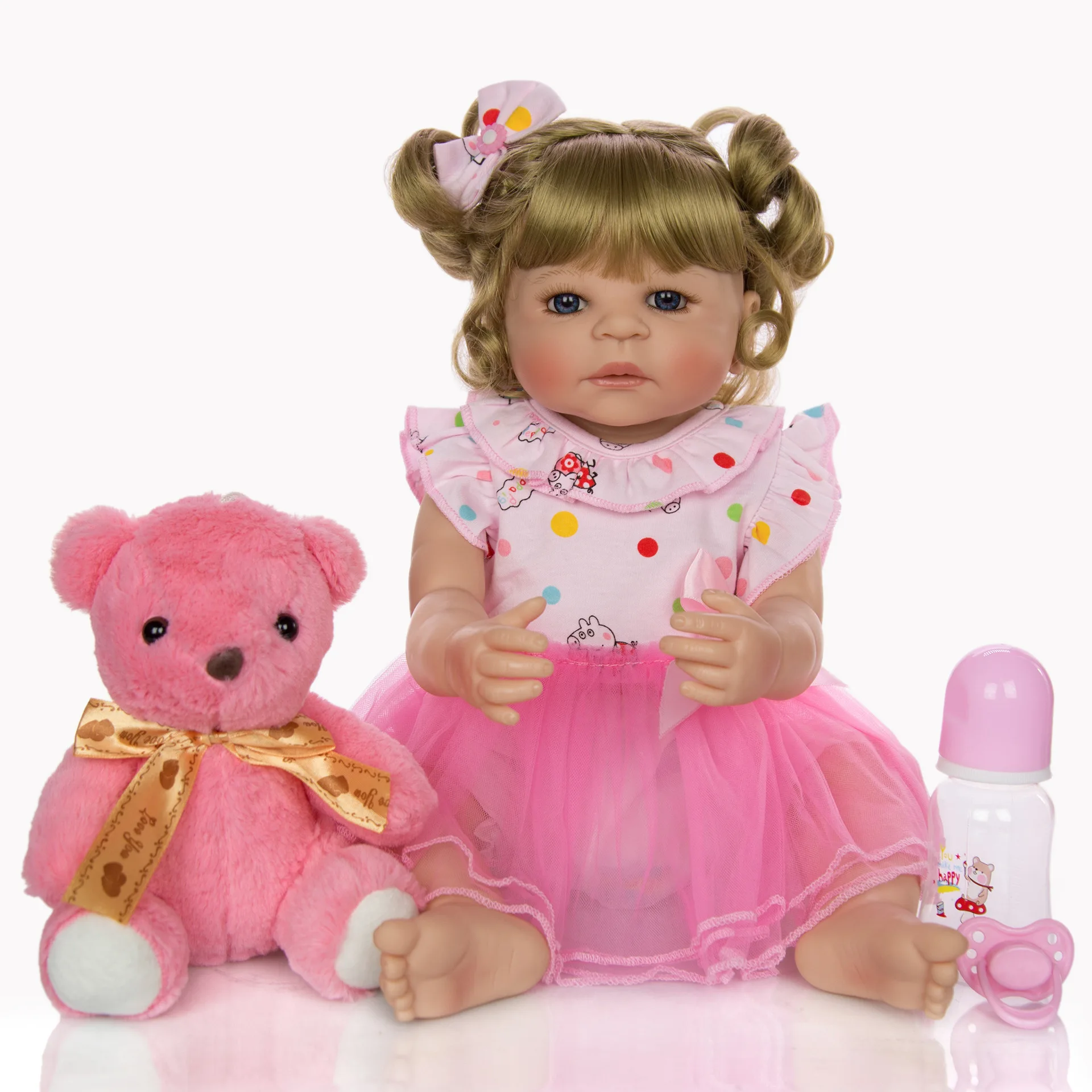 55 см Красивая кукла для девочки bebes Reborn Младенцы силиконовые виниловые Детские