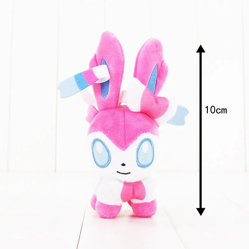 Sylveon 10 см 10 стиль Eevee Mew плюшевые игрушки Q версия Sylveon Umbreon Espeon Jolteon vaporion Flareon Glaceon Leafeon Плюшевые игрушки для детей - Цвет: Sylveon