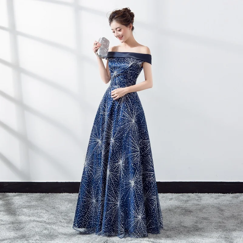 Ladybeauty 2019 темно синее роскошное атласное кружевное цветочное длинное вечернее