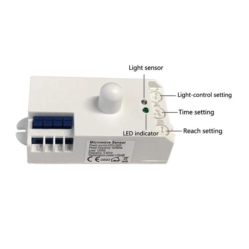 AC 220V 5.8GHz LED Microwave 360 Degree Radar Sensor Light Switch Human Body Motion Induction Controller Detect | Обустройство дома