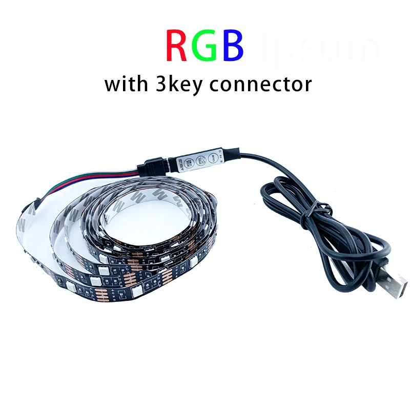 USB Светодиодная лента 3528 5V ТВ фоновая RGB/белый/теплый белый 50 см 1 м 2 3 4 5 экран фон