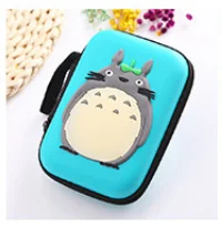 Green Totoro Многофункциональный милый мультфильм аниме квадратный Мобильный телефон наушники зарядный кабель сумка для хранения карты памяти U диск на молнии чехол для хранения - Цвет: Green Totoro