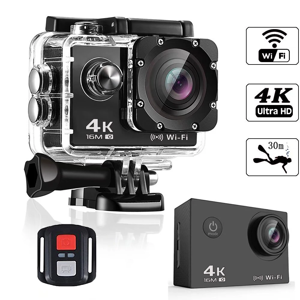 BAPASCO AT 30R Экшн камера Ultra HD 4 K/30fps WiFi 2 0 &quot170D подводный водонепроницаемый шлем видео