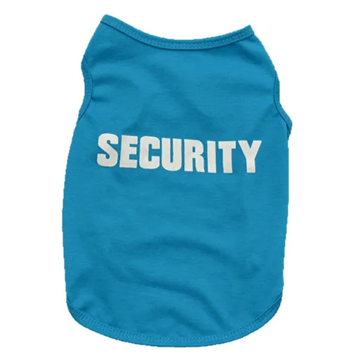 SECURITY Printed Puppy vests Clothes Pet Tank Pug Vest Cotton T Shirt Apparel chaleco para perro colete para cachorro#A