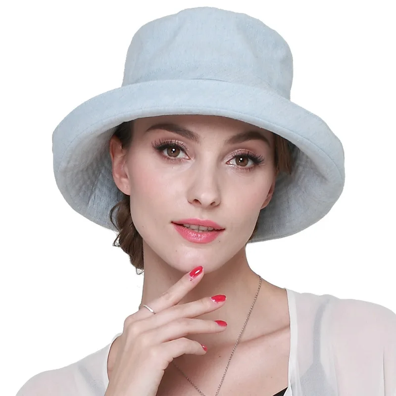 

Women Wide Brim Fedoras hat Floppy Cotton Wide Brim Hat Female Fashion UV Leisure Hat Casual Beach Casquette B-7315
